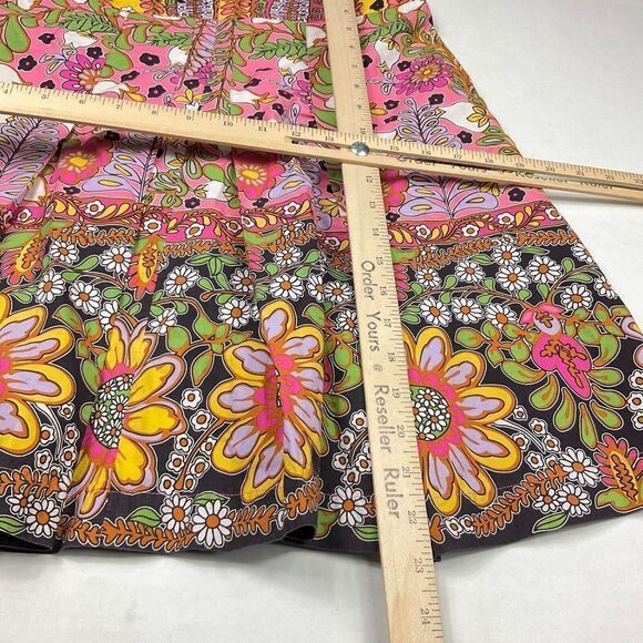 CAbi Womens Cotton A-Line Pleated Skirt Colorful Paisley Print Back Zip Size 2 - Picture 8 of 11